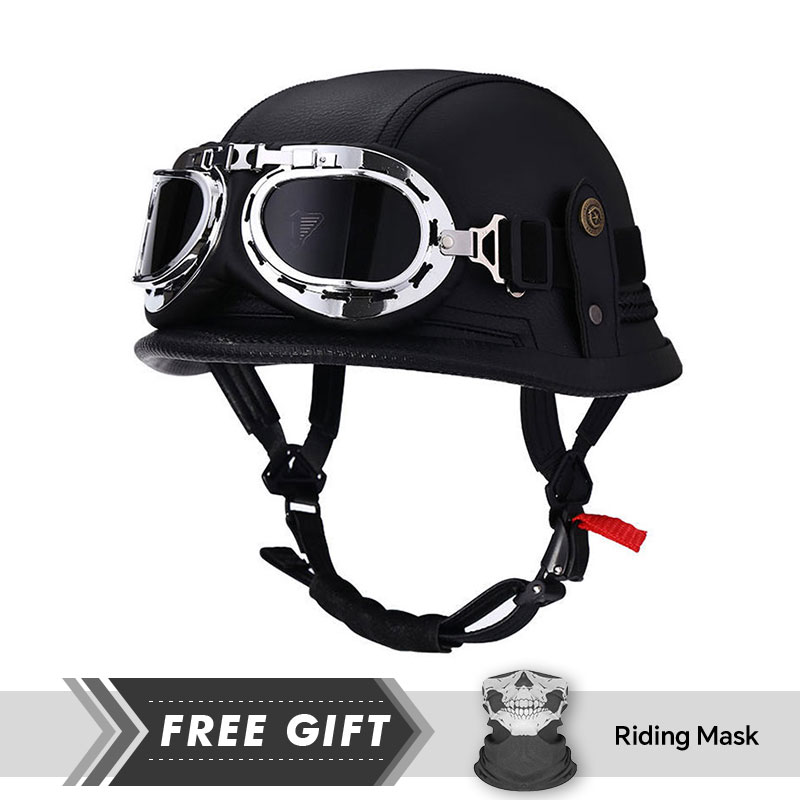 Motorcycle Gear Store - Casco clásico de media cara, protección