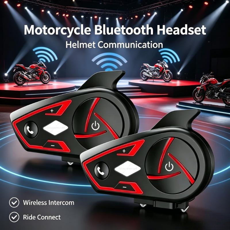 Intercom Headset Helmet - Houtonsen S3 Altavoz para Ciclismo, Intercomunicador
