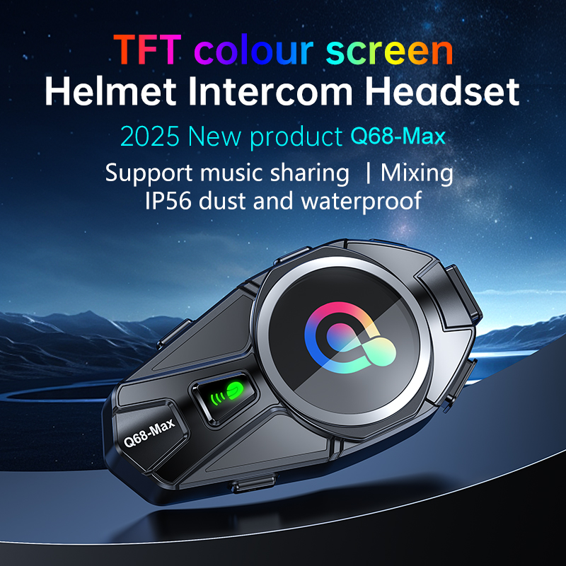 Intercom Headset Helmet - Intercomunicador Q68 Max para casco de