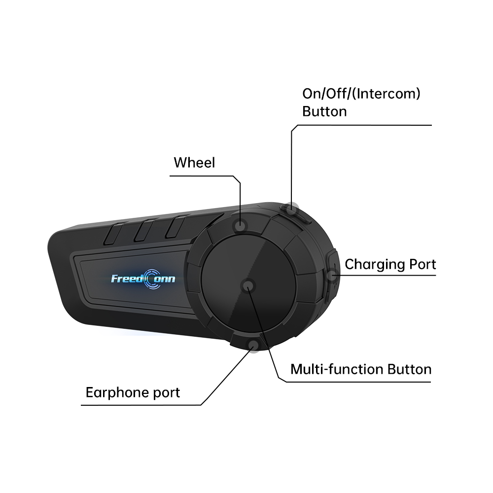 Intercom Headset Helmet - FreedConn KY PRO - Intercomunicador Bluetooth