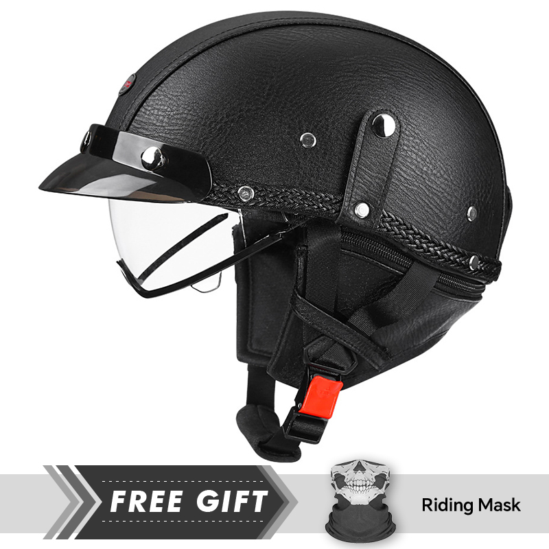 Motorcycle Gear Store - Medio casco de motocicleta Retro Para
