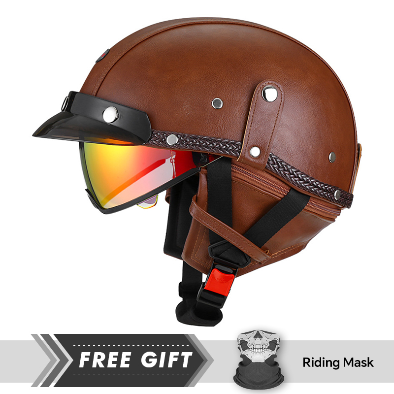 Motorcycle Gear Store - Casco de media cara Retro para