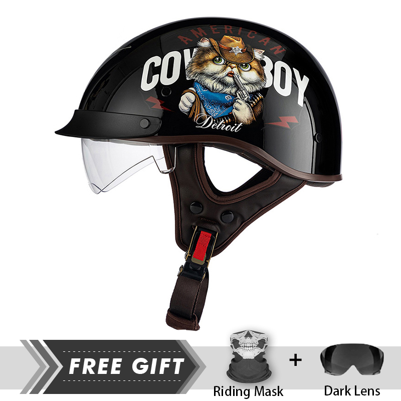 Casco De media cara para hombr - Motorcycle Gear Store reseña y precio
