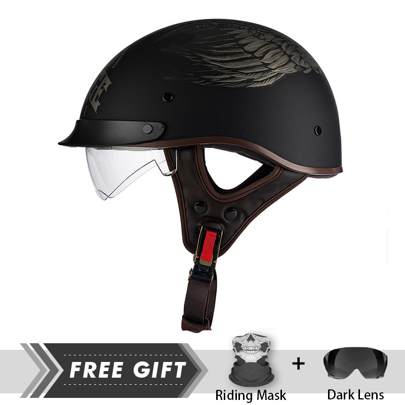 Casco De media cara para hombr - Motorcycle Gear Store reseña y precio