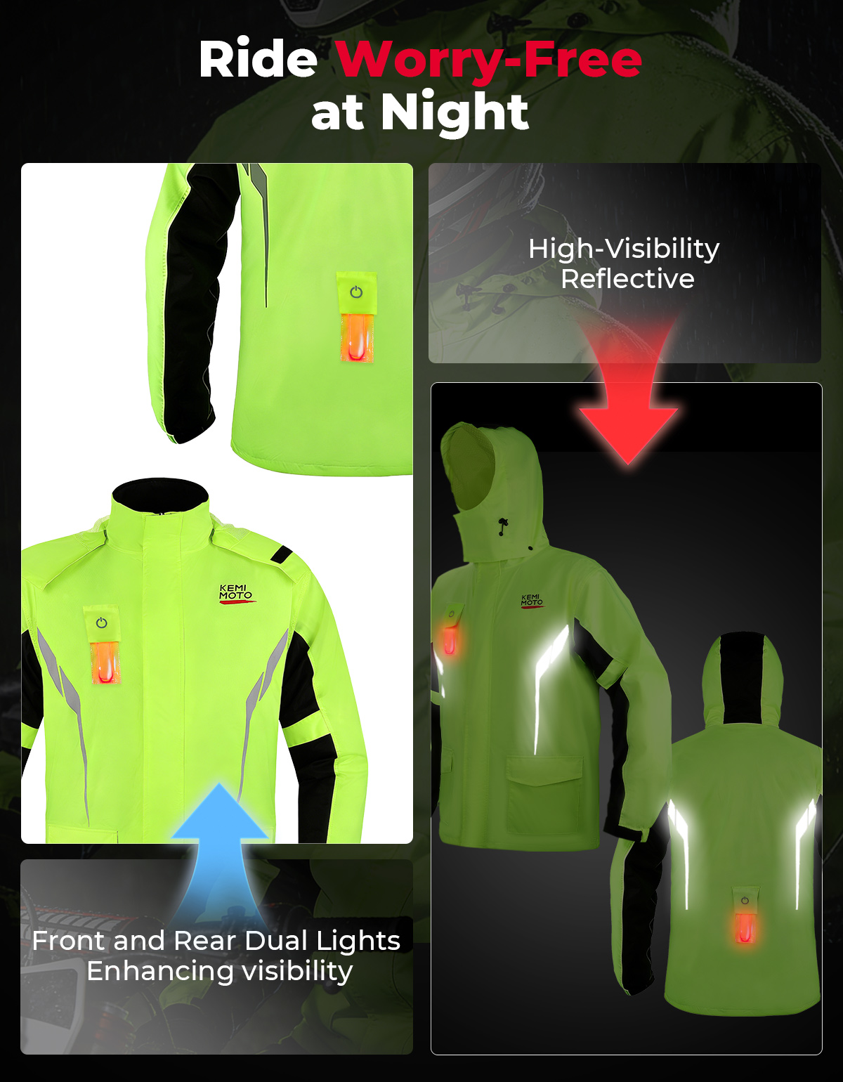 KEMIMOTO Conjunto de impermeab - Motorcycle Gear Jacket reseña y precio