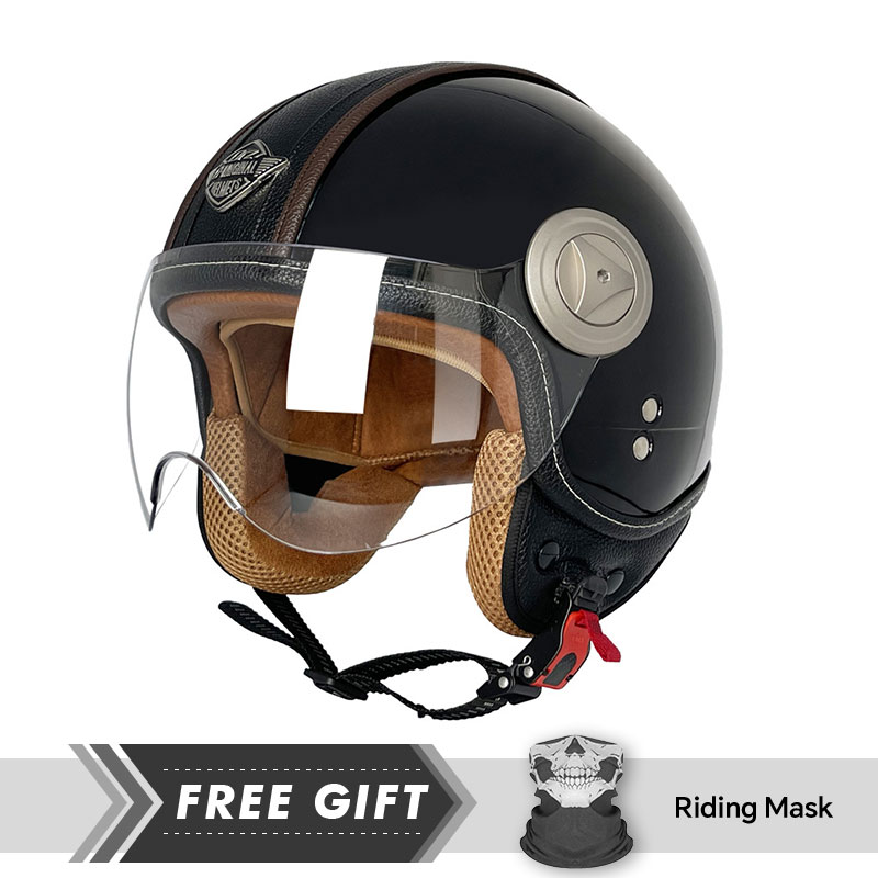 Casco de cara abierta 3/4, cas - Motorcycle Gear Store reseña y precio