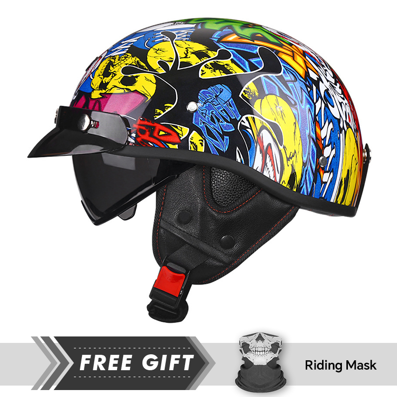 Medio casco de motocicleta DOT - Motorcycle Gear Store reseña y precio