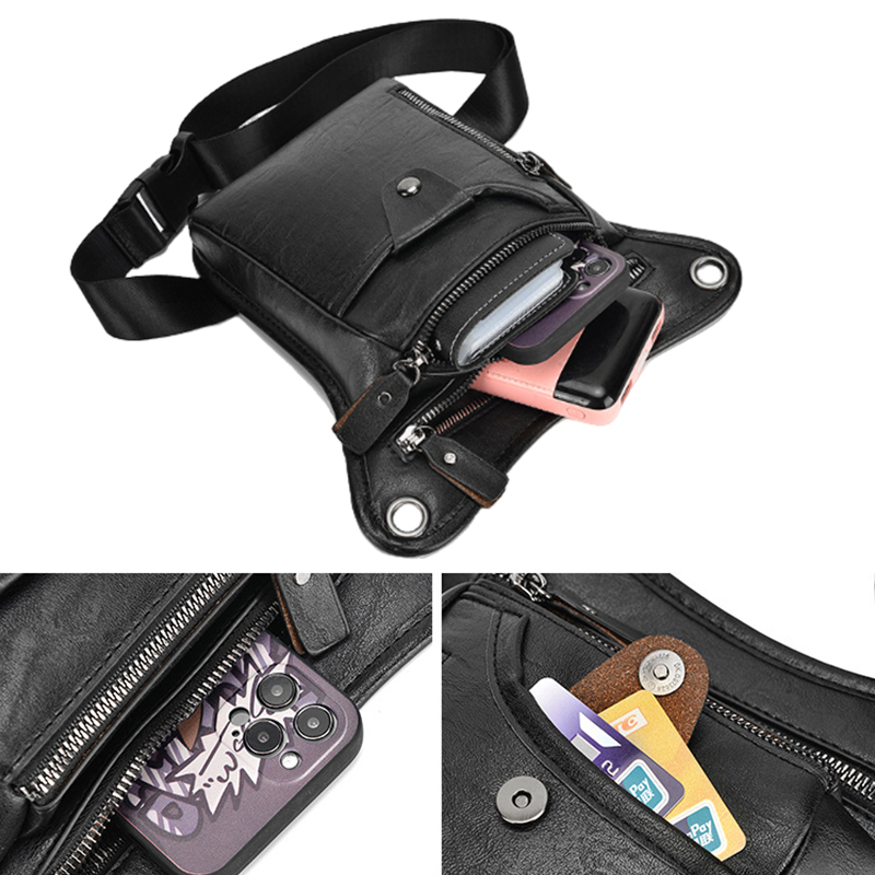 Riñonera de cuero Pu Vintage p - Motorcycle Gear Bag reseña y precio