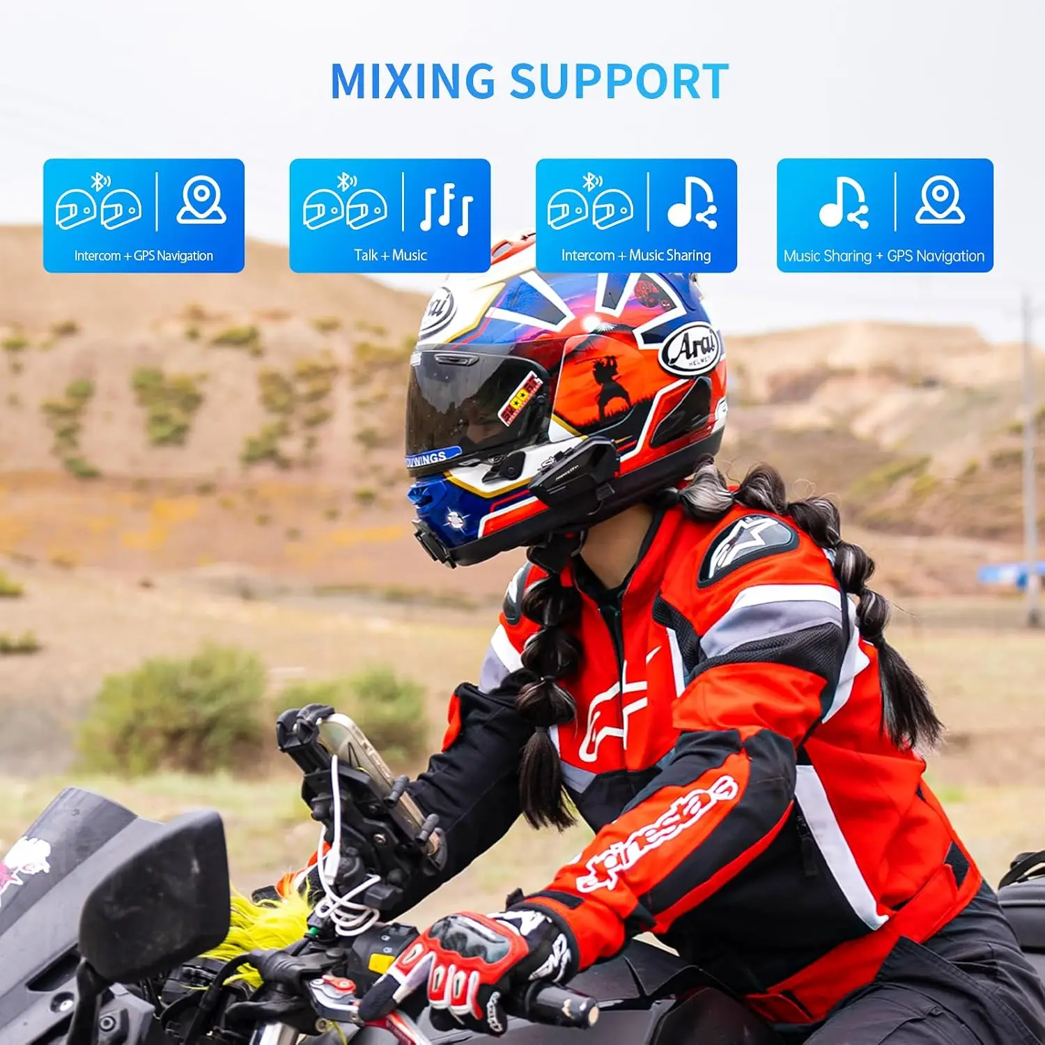 Auriculares Bluetooth para Mot - Intercom Headset Helmet reseña y precio
